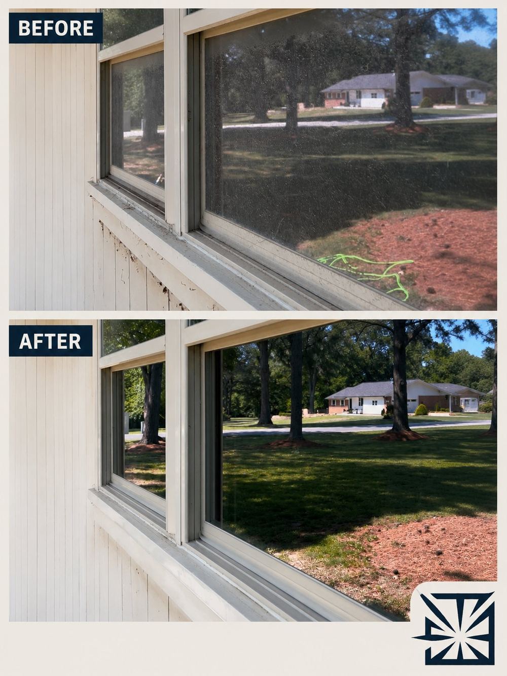 Before and after window cleaning NWA